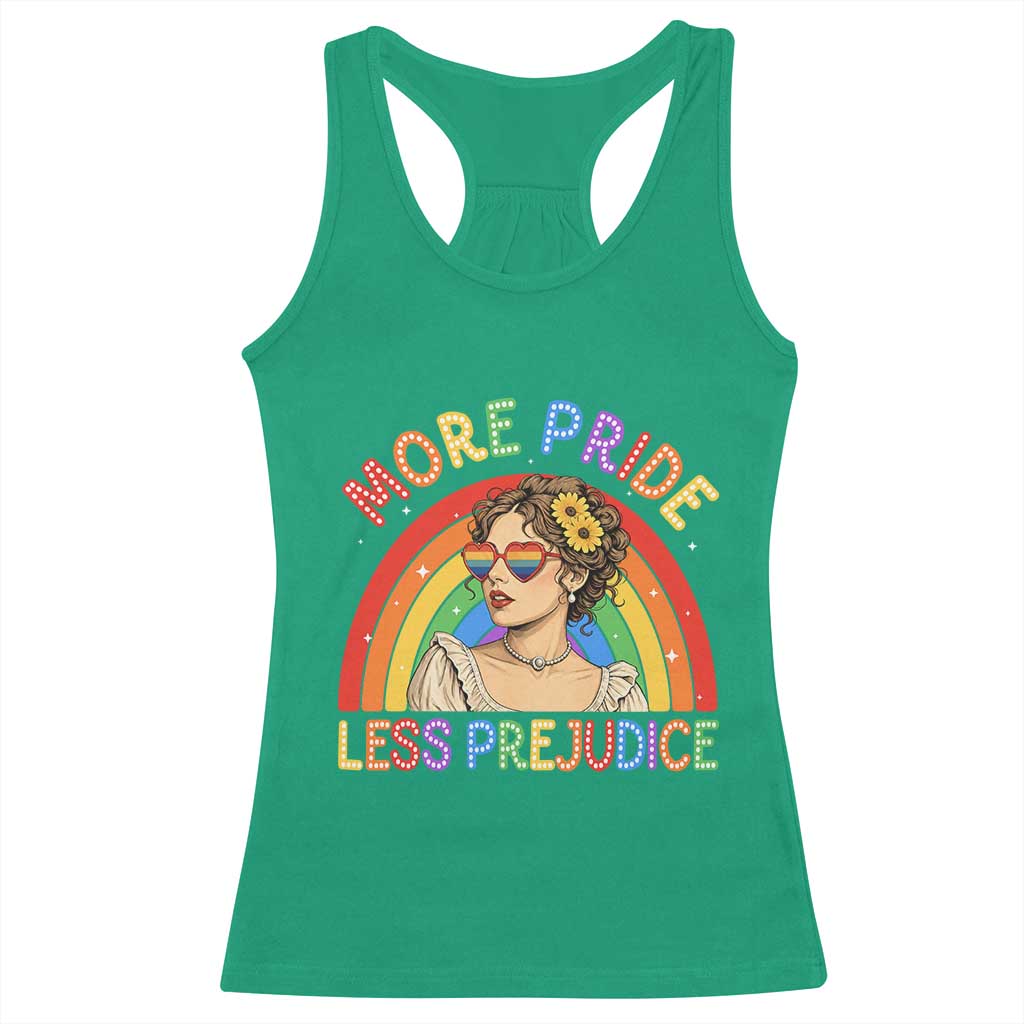 More Pride Less Prejudice Racerback Tank Top Pride Month LGBTQ Gay Lesbian TS14 Irish Green Print Your Wear