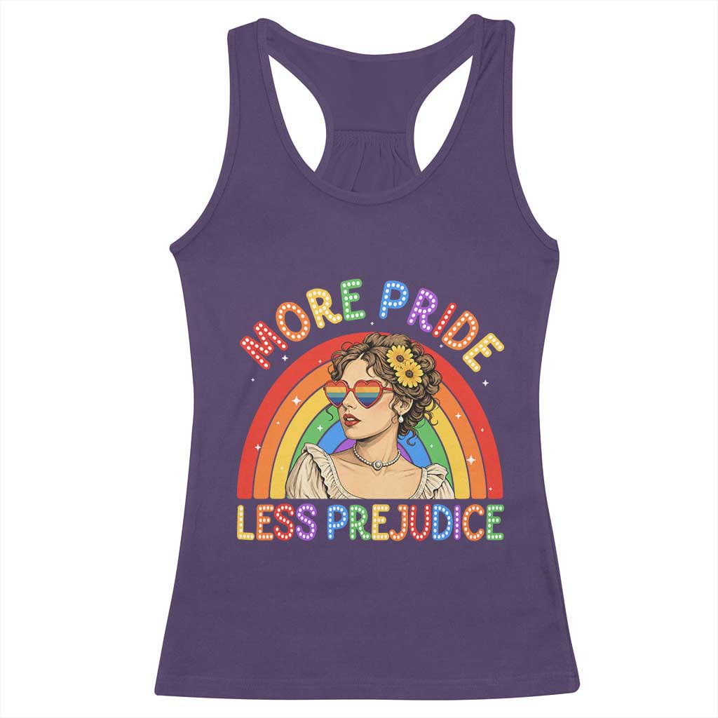 More Pride Less Prejudice Racerback Tank Top Pride Month LGBTQ Gay Lesbian TS14 Purple Print Your Wear