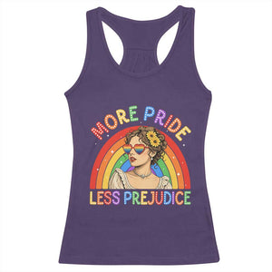 More Pride Less Prejudice Racerback Tank Top Pride Month LGBTQ Gay Lesbian TS14 Purple Print Your Wear