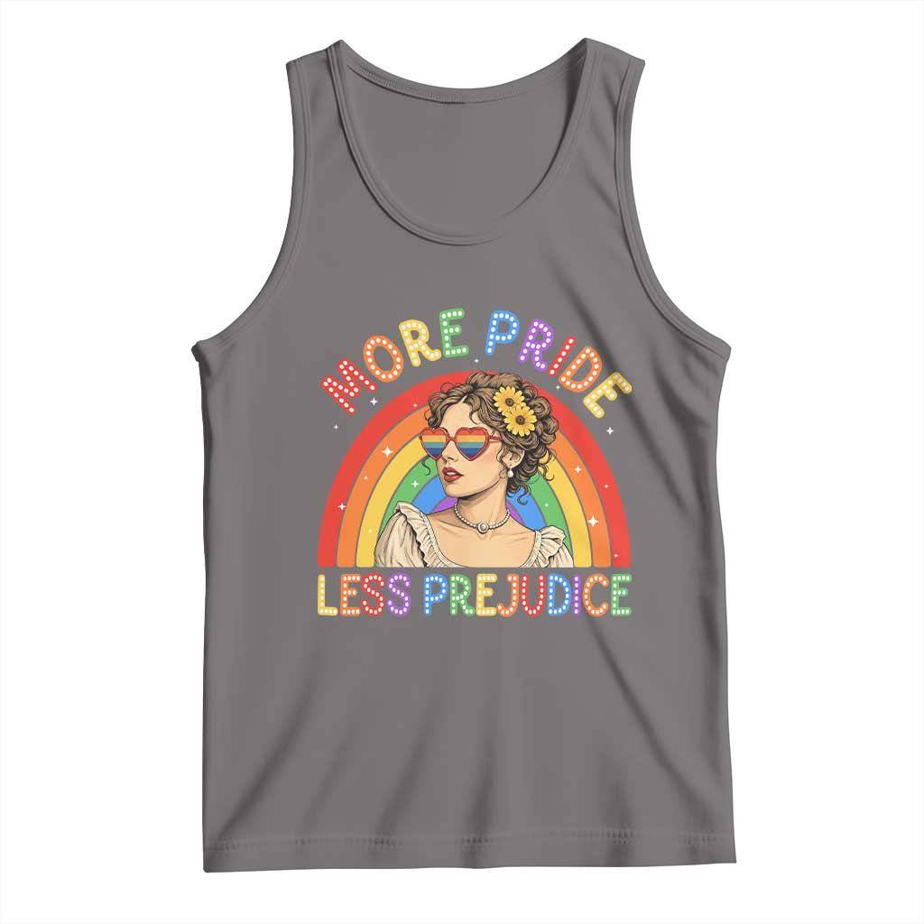 More Pride Less Prejudice Tank Top Pride Month LGBTQ Gay Lesbian TS14 Deep Heather Print Your Wear