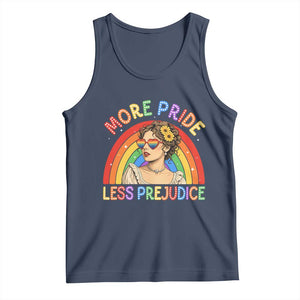 More Pride Less Prejudice Tank Top Pride Month LGBTQ Gay Lesbian TS14 Navy Print Your Wear