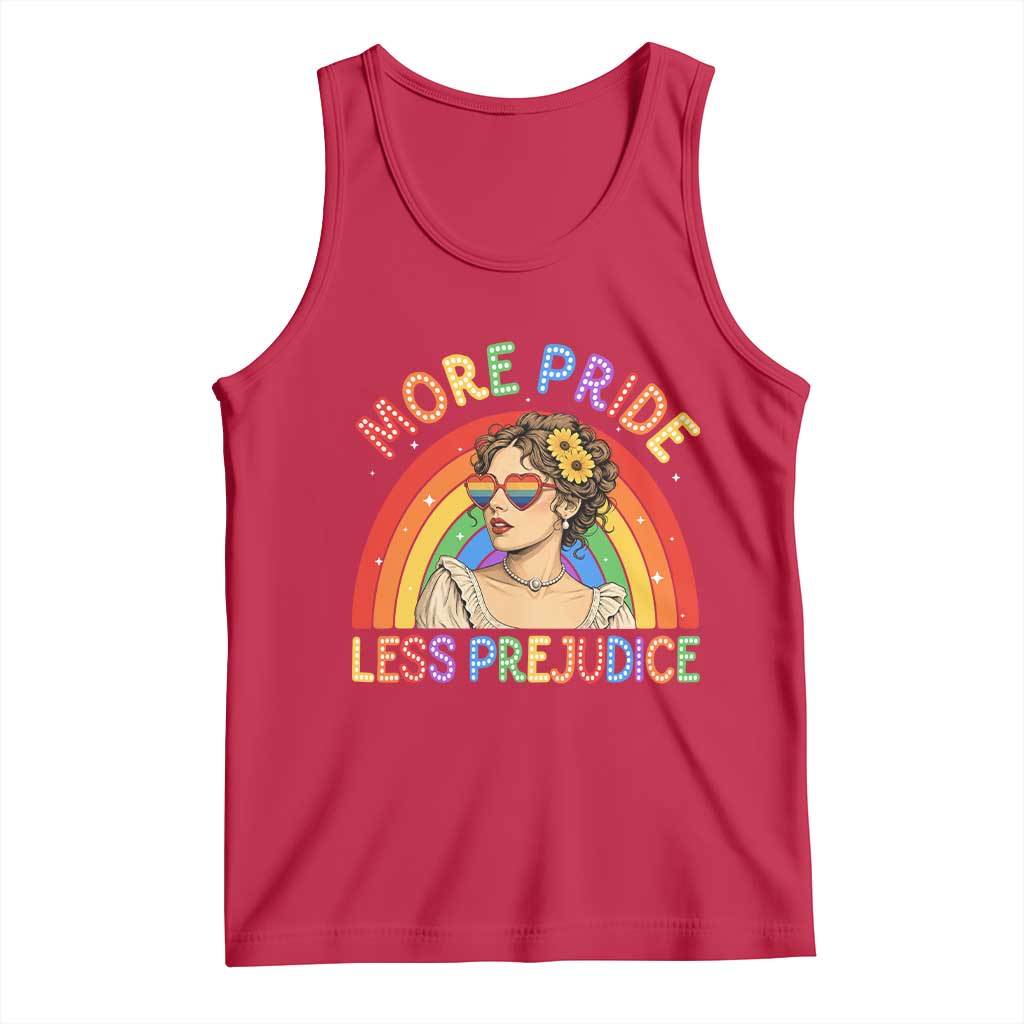 More Pride Less Prejudice Tank Top Pride Month LGBTQ Gay Lesbian TS14 Red Print Your Wear