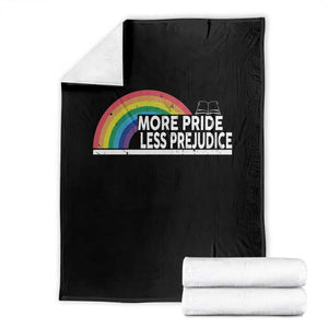 More Pride Less Prejudice Throw Blanket Pride Month LGBTQ TS14 Black Print Your Wear