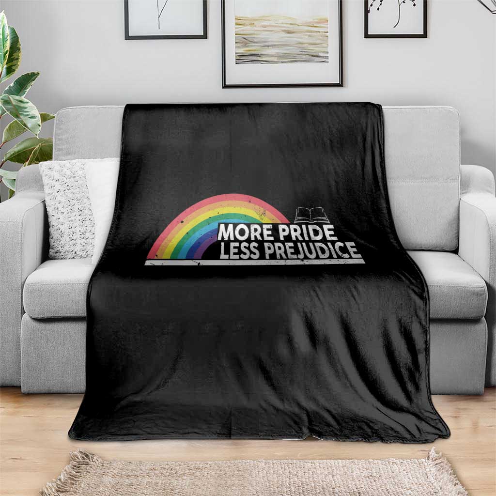 More Pride Less Prejudice Throw Blanket Pride Month LGBTQ TS14 Print Your Wear