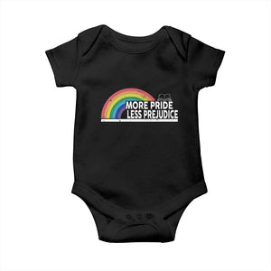 More Pride Less Prejudice Baby Onesie Pride Month LGBTQ TS14 Black Print Your Wear