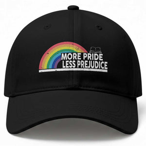 More Pride Less Prejudice Baseball Cap Pride Month LGBTQ TS14 Print Your Wear