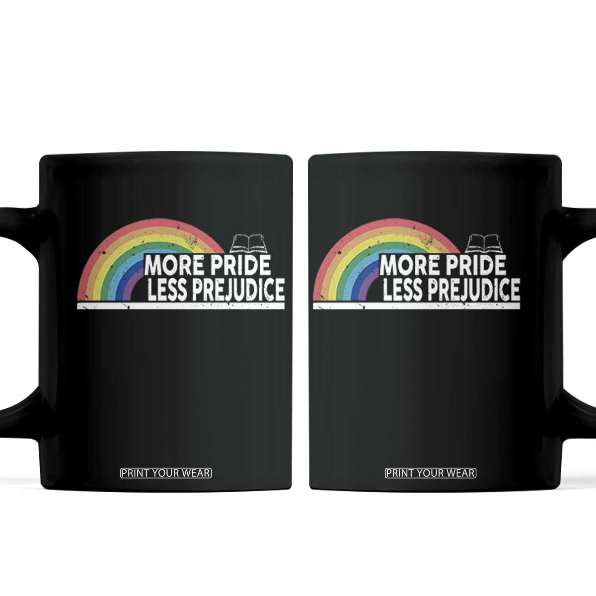 More Pride Less Prejudice Coffee Mug Pride Month LGBTQ TS14 Black Print Your Wear