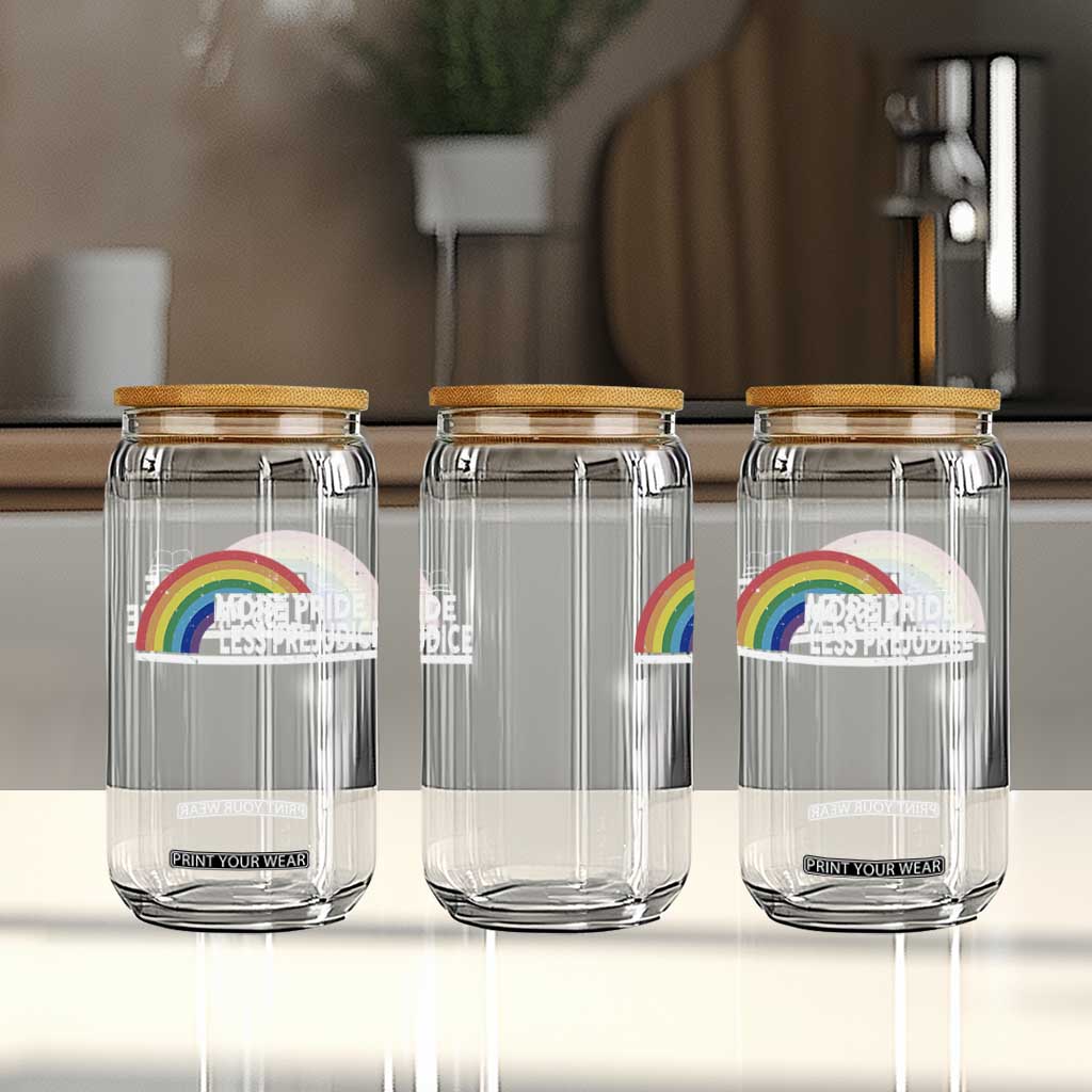 More Pride Less Prejudice Glass Can Pride Month LGBTQ TS14 Print Your Wear