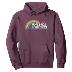 More Pride Less Prejudice Hoodie Pride Month LGBTQ TS14 Maroon Print Your Wear