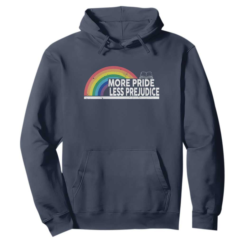 More Pride Less Prejudice Hoodie Pride Month LGBTQ TS14 Navy Print Your Wear