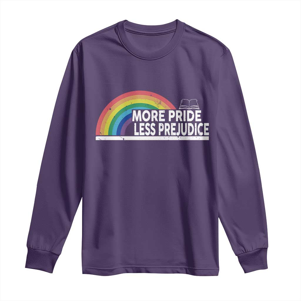 More Pride Less Prejudice Long Sleeve Shirt Pride Month LGBTQ TS14 Purple Print Your Wear