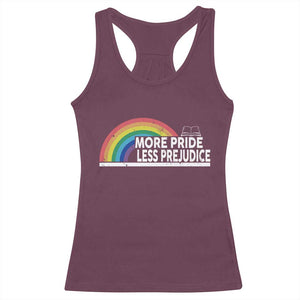 More Pride Less Prejudice Racerback Tank Top Pride Month LGBTQ TS14 Maroon Print Your Wear