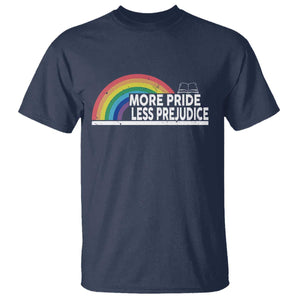 More Pride Less Prejudice T Shirt Pride Month LGBTQ TS14 Navy Print Your Wear