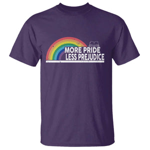 More Pride Less Prejudice T Shirt Pride Month LGBTQ TS14 Purple Print Your Wear