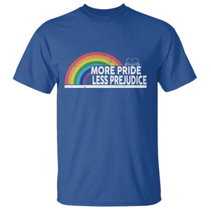More Pride Less Prejudice T Shirt Pride Month LGBTQ TS14 Royal Blue Print Your Wear