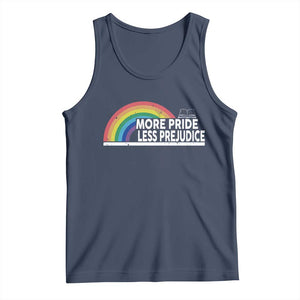 More Pride Less Prejudice Tank Top Pride Month LGBTQ TS14 Navy Print Your Wear