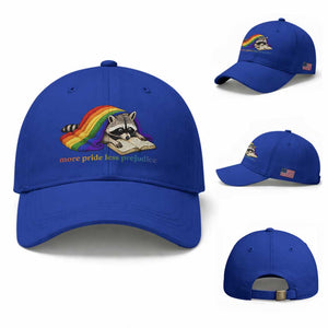 More Pride Less Prejudice Baseball Cap LGBT Raccoon Book Lover TS14 Baseball Cap Universal Fit Royal Blue Print Your Wear