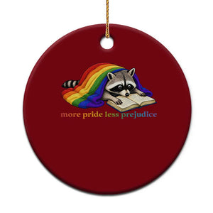 More Pride Less Prejudice Ceramic Ornament LGBT Raccoon Book Lover TS14 1pc Red Print Your Wear