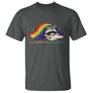More Pride Less Prejudice T Shirt LGBT Raccoon Book Lover TS14 Dark Heather Print Your Wear