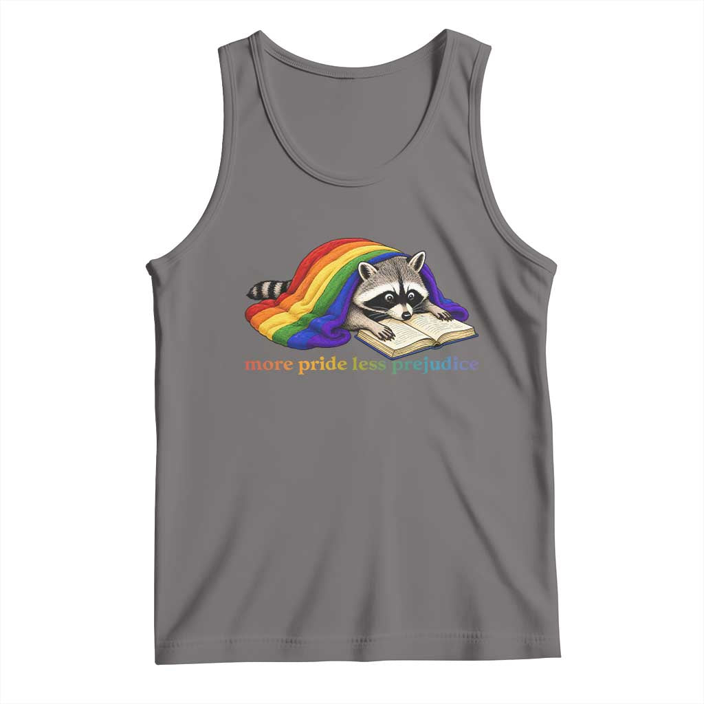 More Pride Less Prejudice Tank Top LGBT Raccoon Book Lover TS14 Deep Heather Print Your Wear
