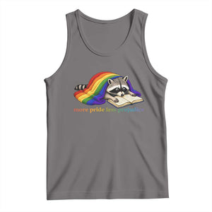 More Pride Less Prejudice Tank Top LGBT Raccoon Book Lover TS14 Deep Heather Print Your Wear