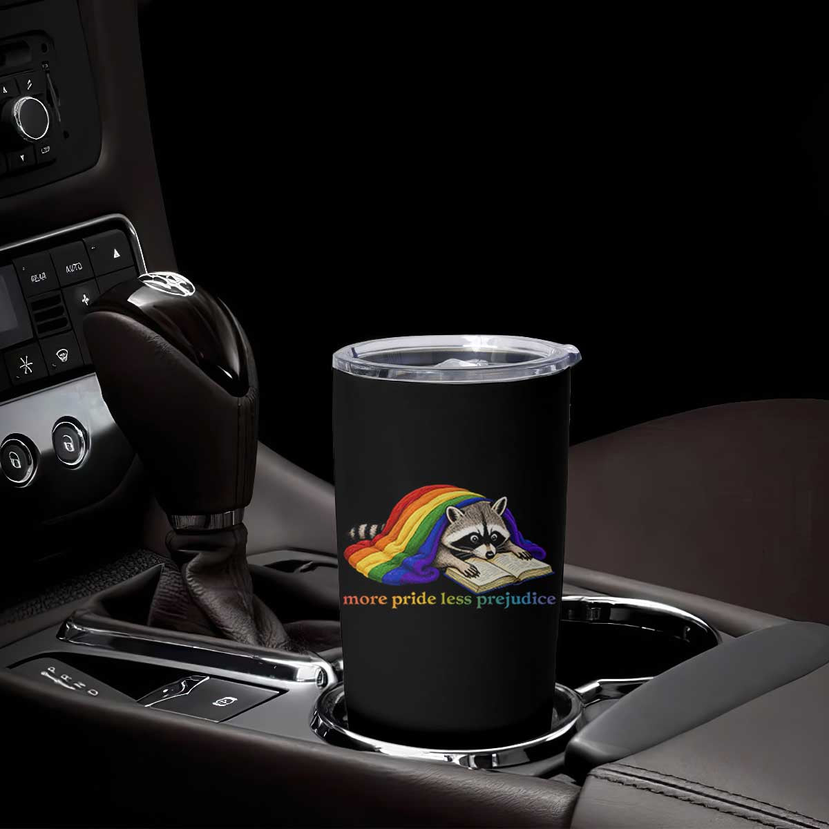 More Pride Less Prejudice Tumbler Cup LGBT Raccoon Book Lover TS14 Print Your Wear
