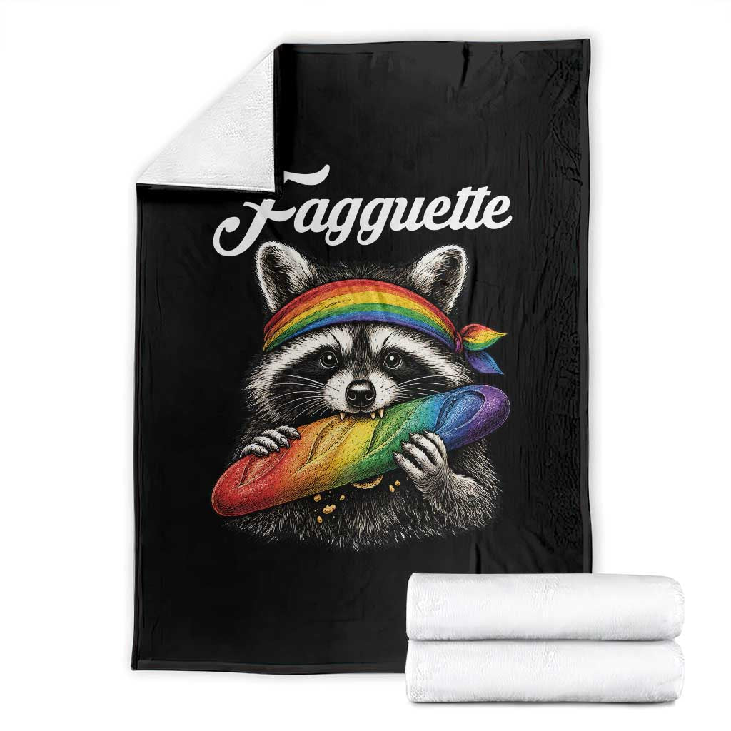 Faguette LGBTQ Throw Blanket Funny Pride Raccoon Rainbow TS14 Black Print Your Wear