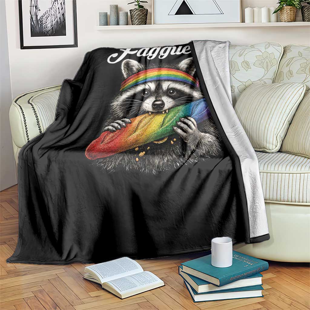 Faguette LGBTQ Throw Blanket Funny Pride Raccoon Rainbow TS14 Print Your Wear