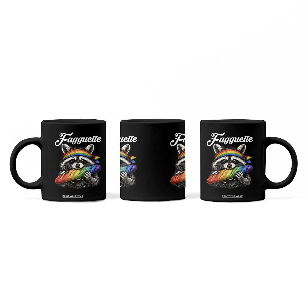 Faguette LGBTQ Coffee Mug Funny Pride Raccoon Rainbow TS14 Print Your Wear