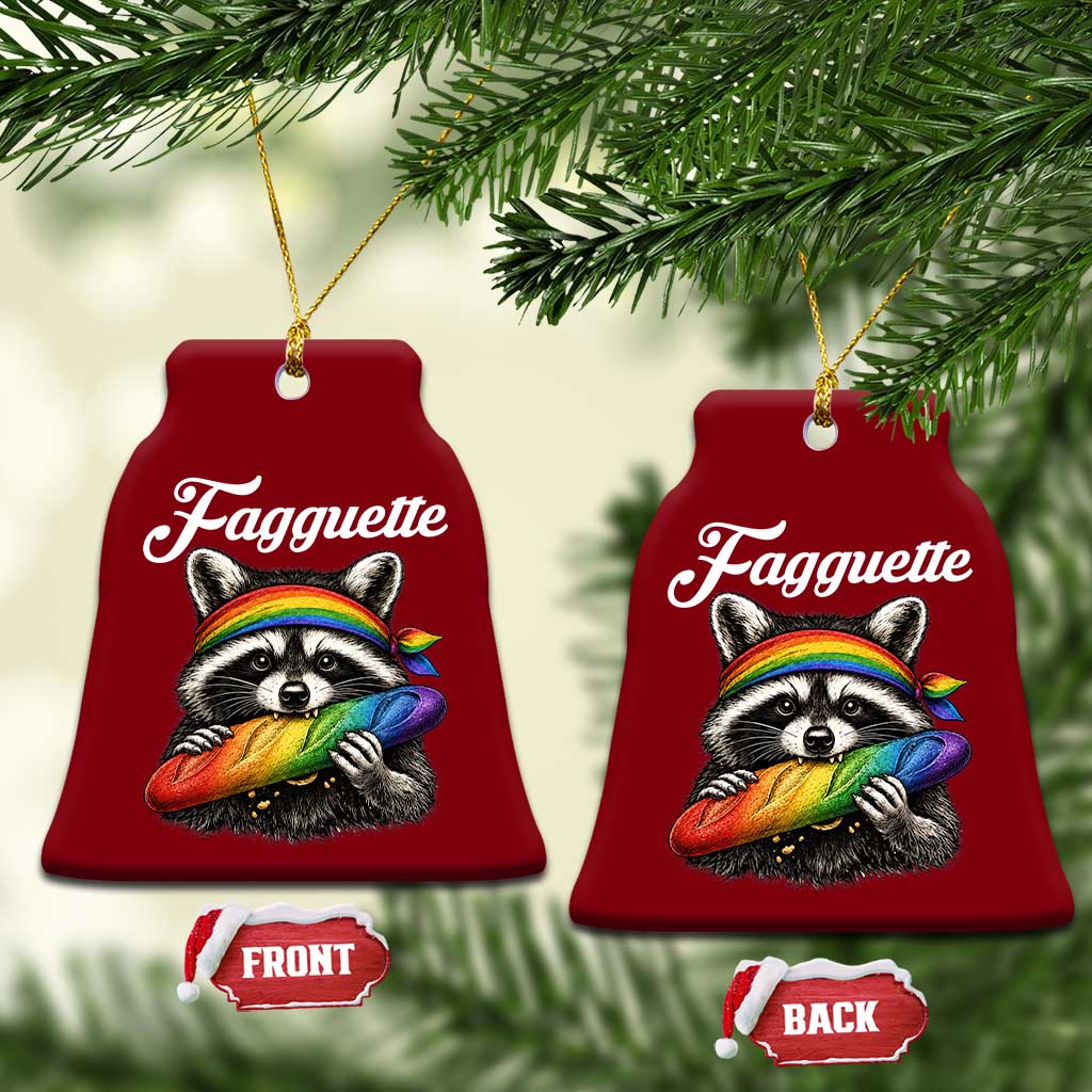 Faguette LGBTQ Ceramic Ornament Funny Pride Raccoon Rainbow TS14 Print Your Wear