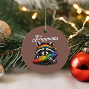 Faguette LGBTQ Ceramic Ornament Funny Pride Raccoon Rainbow TS14 1pc Mocha Print Your Wear