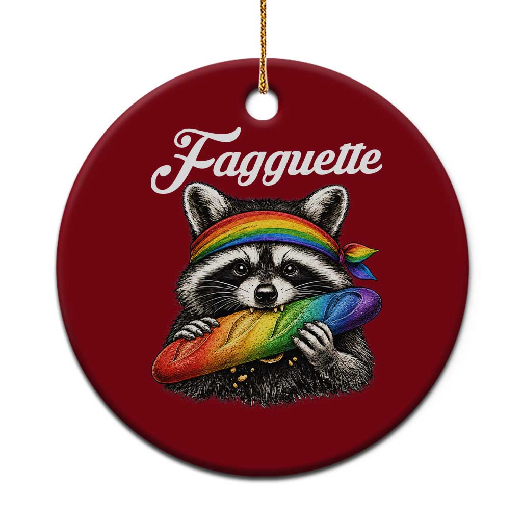 Faguette LGBTQ Ceramic Ornament Funny Pride Raccoon Rainbow TS14 1pc Red Print Your Wear