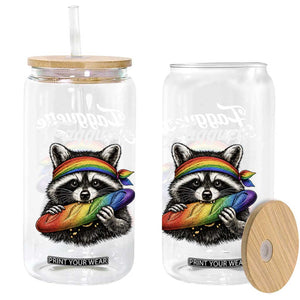 Faguette LGBTQ Glass Can Funny Pride Raccoon Rainbow TS14 Print Your Wear