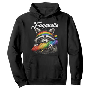 Faguette LGBTQ Hoodie Funny Pride Raccoon Rainbow TS14 Black Print Your Wear
