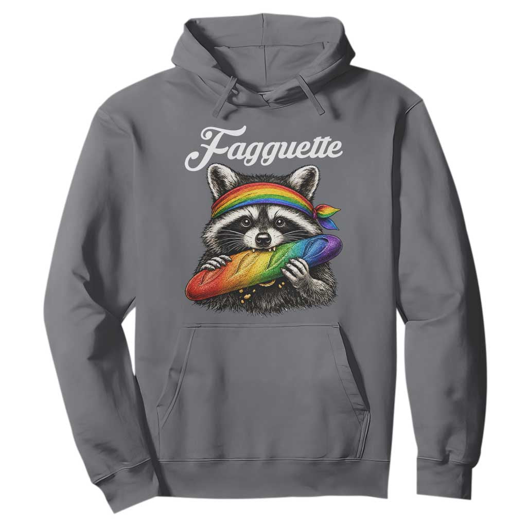 Faguette LGBTQ Hoodie Funny Pride Raccoon Rainbow TS14 Charcoal Print Your Wear