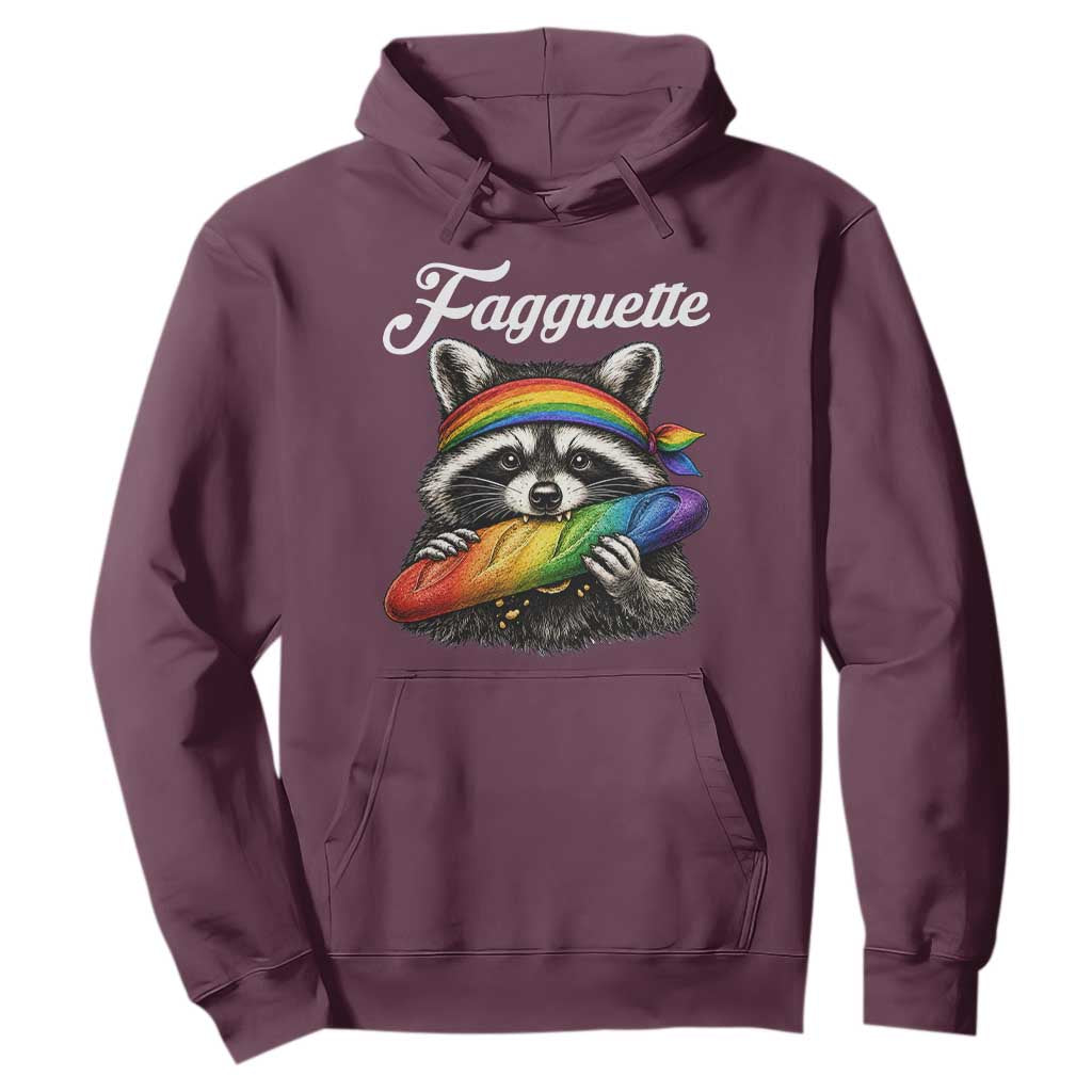 Faguette LGBTQ Hoodie Funny Pride Raccoon Rainbow TS14 Maroon Print Your Wear