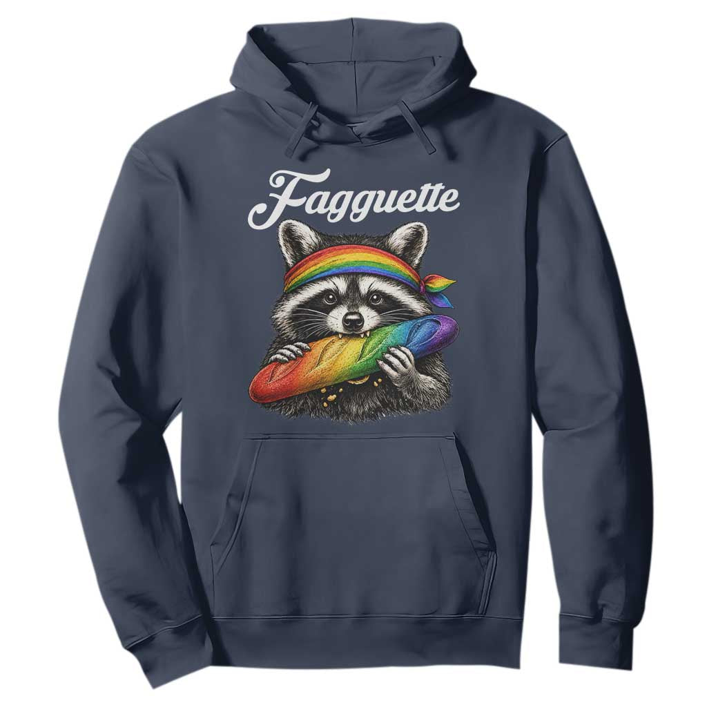 Faguette LGBTQ Hoodie Funny Pride Raccoon Rainbow TS14 Navy Print Your Wear