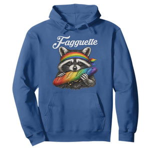 Faguette LGBTQ Hoodie Funny Pride Raccoon Rainbow TS14 Royal Blue Print Your Wear