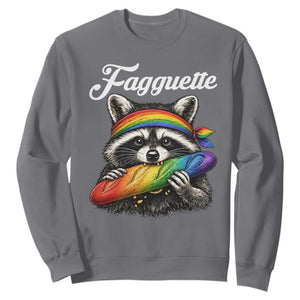 Faguette LGBTQ Sweatshirt Funny Pride Raccoon Rainbow TS14 Charcoal Print Your Wear