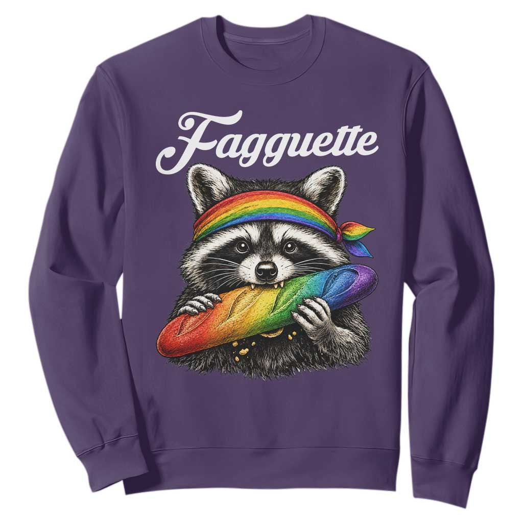 Faguette LGBTQ Sweatshirt Funny Pride Raccoon Rainbow TS14 Purple Print Your Wear