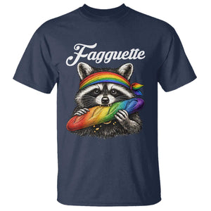 Faguette LGBTQ T Shirt Funny Pride Raccoon Rainbow TS14 Navy Print Your Wear