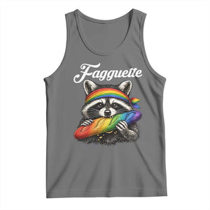 Faguette LGBTQ Tank Top Funny Pride Raccoon Rainbow TS14 Black Heather Print Your Wear