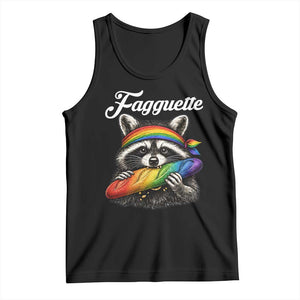 Faguette LGBTQ Tank Top Funny Pride Raccoon Rainbow TS14 Black Print Your Wear