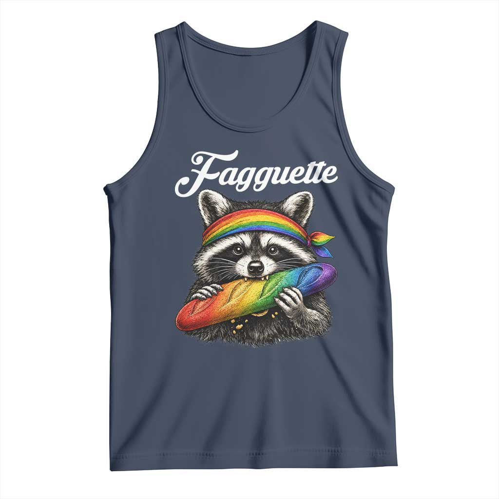 Faguette LGBTQ Tank Top Funny Pride Raccoon Rainbow TS14 Navy Print Your Wear