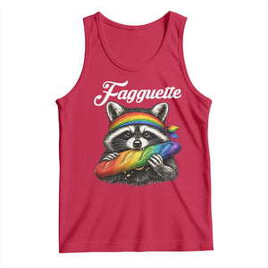 Faguette LGBTQ Tank Top Funny Pride Raccoon Rainbow TS14 Red Print Your Wear