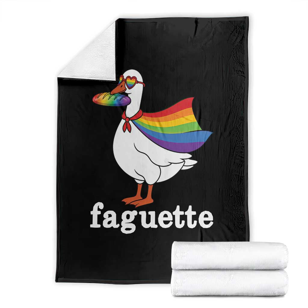 Faguette LGBTQ Throw Blanket Funny Pride Goose Rainbow TS14 Black Print Your Wear
