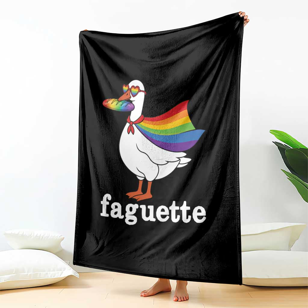 Faguette LGBTQ Throw Blanket Funny Pride Goose Rainbow TS14 Print Your Wear