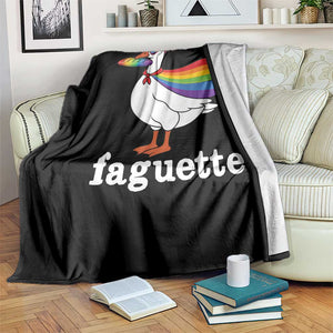 Faguette LGBTQ Throw Blanket Funny Pride Goose Rainbow TS14 Print Your Wear