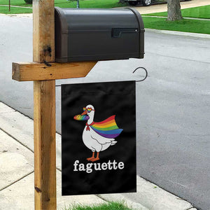 Faguette LGBTQ Garden Flag Funny Pride Goose Rainbow TS14 Print Your Wear