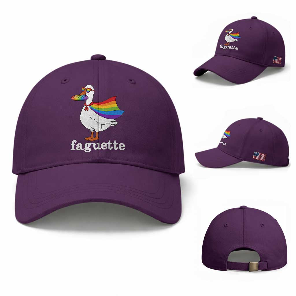 Faguette LGBTQ Baseball Cap Funny Pride Goose Rainbow TS14 Baseball Cap Universal Fit Purple Print Your Wear